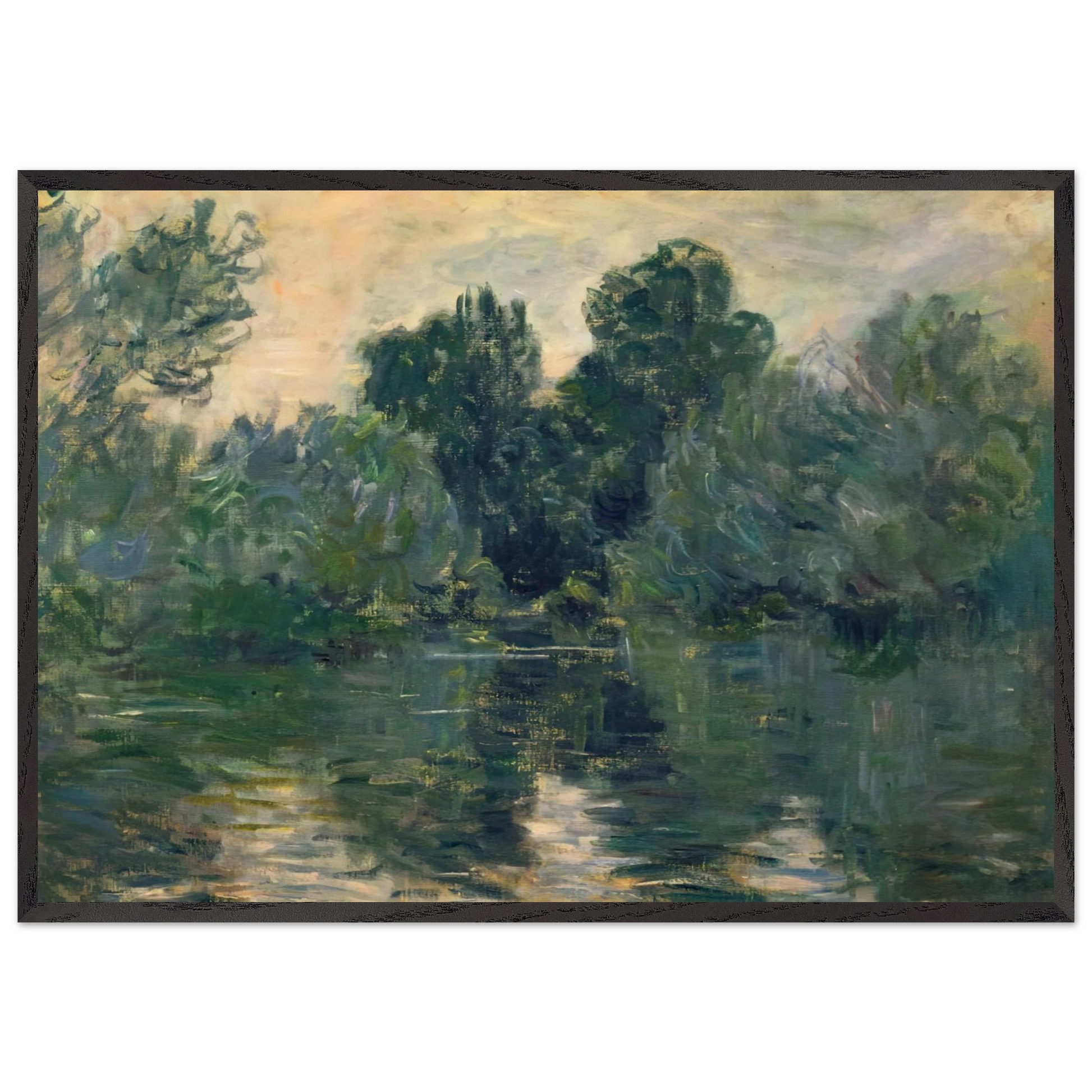 The Arm of the Seine - claude monet Framed Art Print – Black Wooden Frame - Default Title - -Framed Art Print