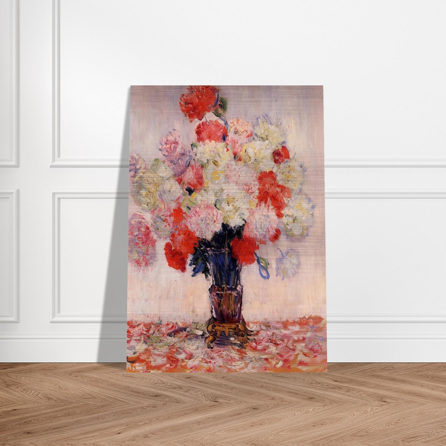 Vase of Peonies - claude monet Brushed Aluminum Print - 70x100 cm / 28x40 inches | claude monet Aluminum Print | claude monet Prints