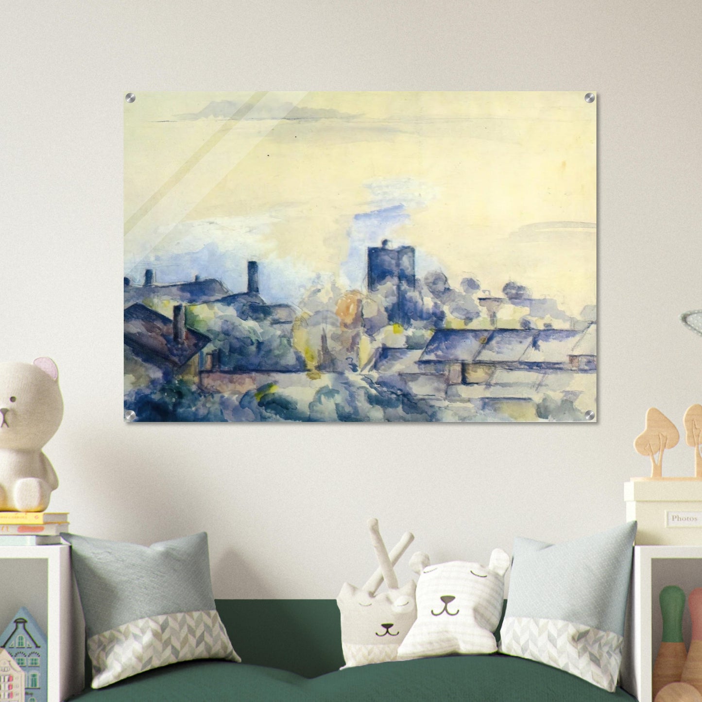 Roofs in L'Estaque - Paul Cézanne Acrylic Print - 70x100 cm / 28x40″ inches