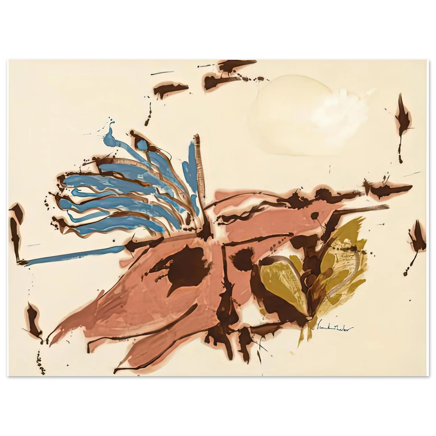 Helen Frankenthaler - Pink Bird Figure I, 1961- Wall Art - 21x29.7 cm / 8x12" - Fine Art Poster - -