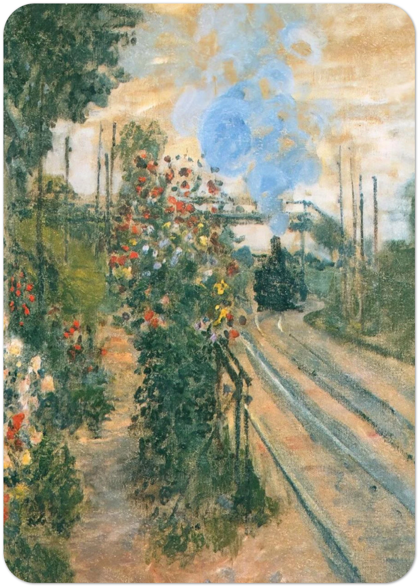 Arriving at Montegeron By claude monet Pack of 10 Post Cards | claude monet Post Cards | A6 (10.5 x 14.8 cm) - 4.1 x 5.8 inches