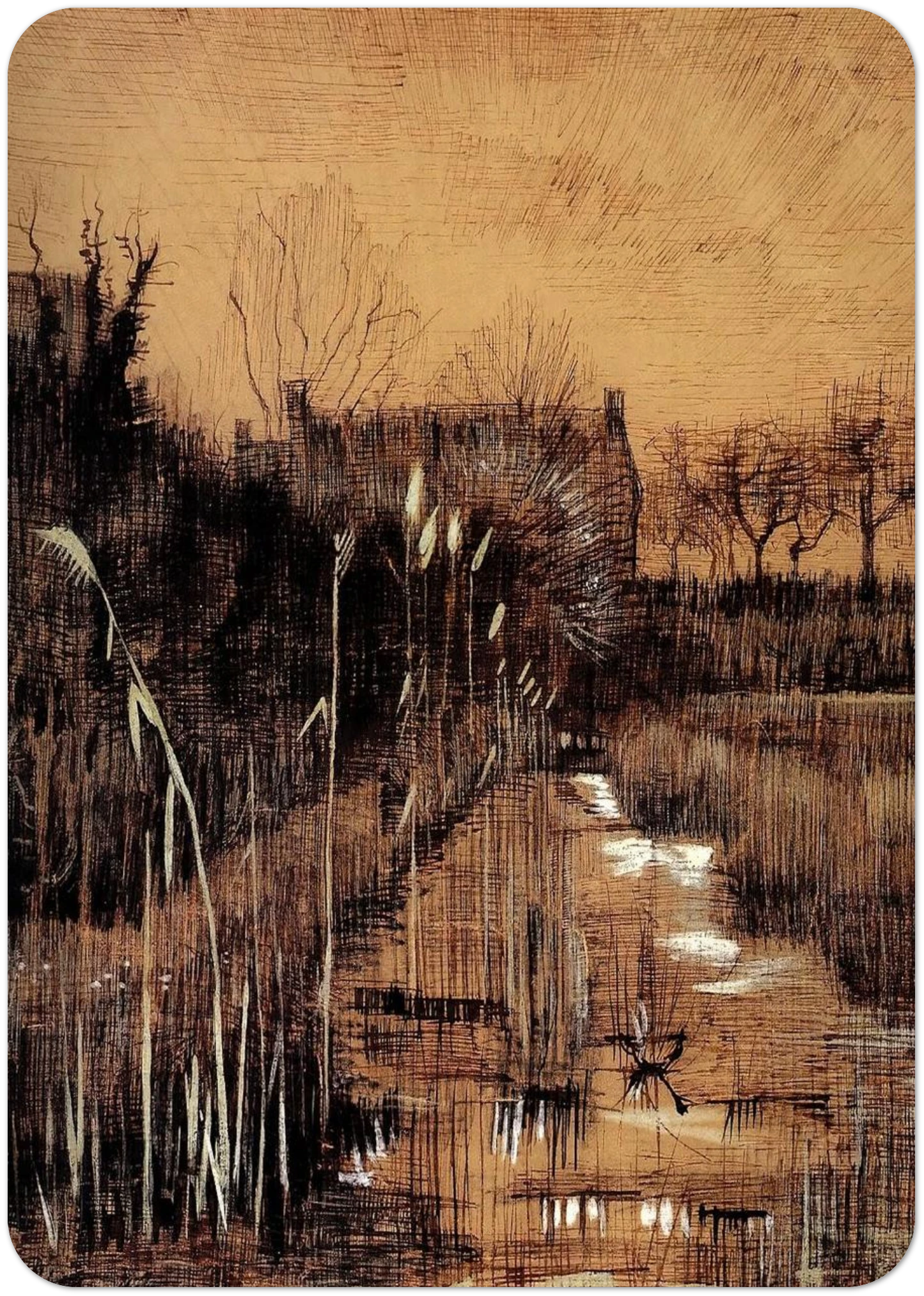 Ditch By Vincent van Gogh Pack of 10 Post Cards | Vincent van Gogh Post Cards | A6 (10.5 x 14.8 cm) - 4.1 x 5.8 inches