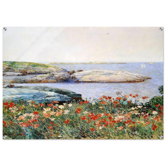 Poppies, Isles of Shoals - Childe Hassam Acrylic Print - 70x100 cm / 28x40″ inches | Childe Hassam Wall Art | Childe Hassam Prints