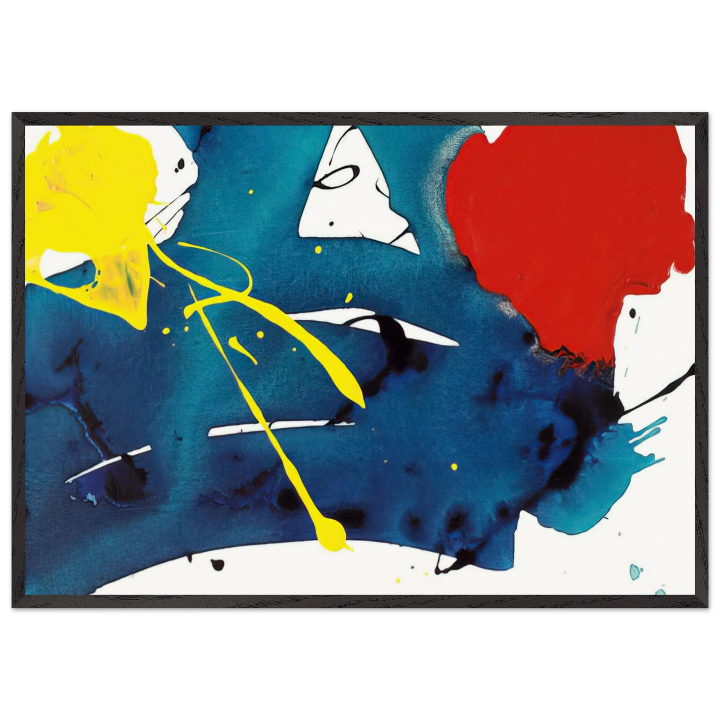 Untitled  SFP94-105  SFF1697  - Sam Francis Framed Art Print – Black Wooden Frame - Default Title - -Framed Art Print