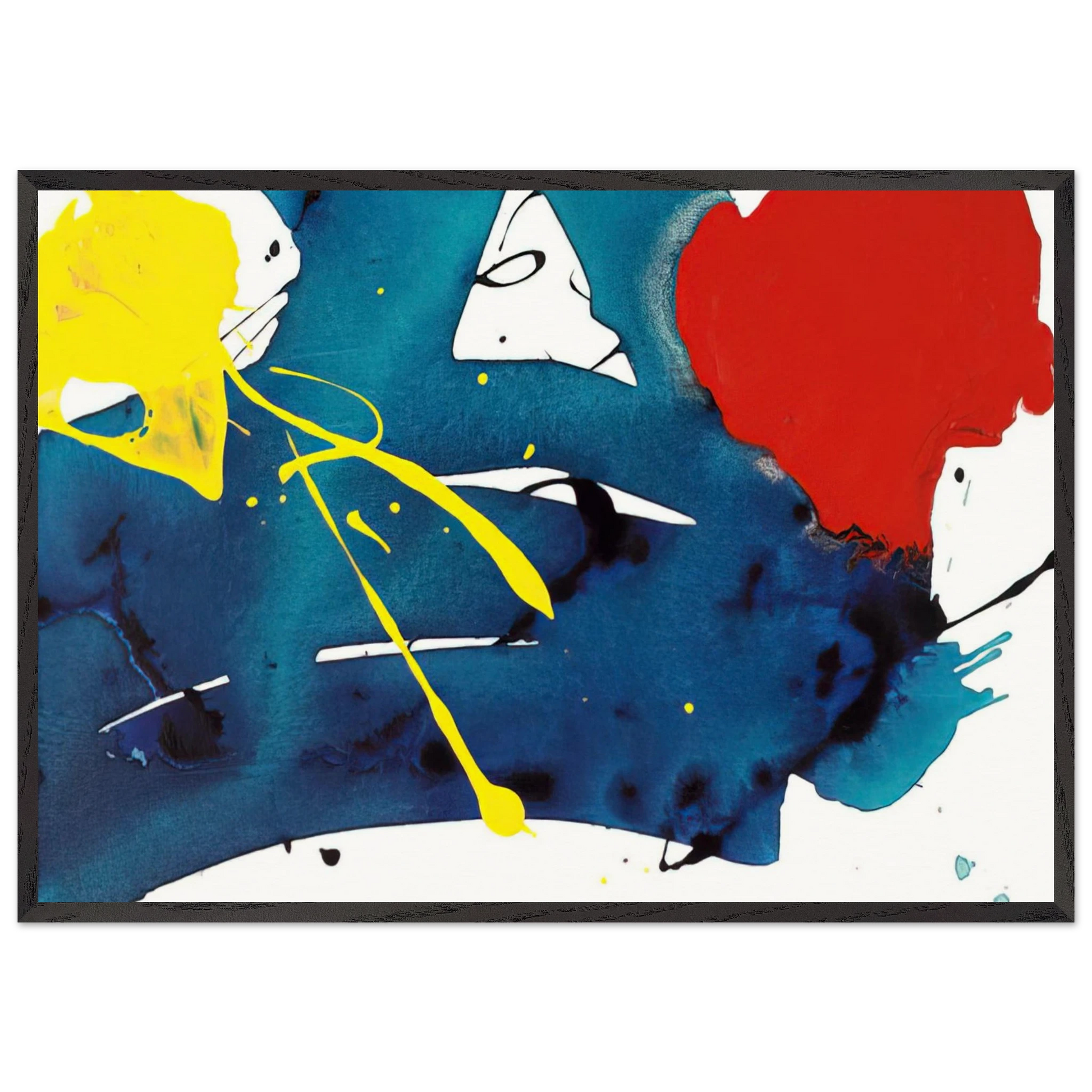 Untitled  SFP94-105  SFF1697  - Sam Francis Framed Art Print – Black Wooden Frame - Default Title - -Framed Art Print