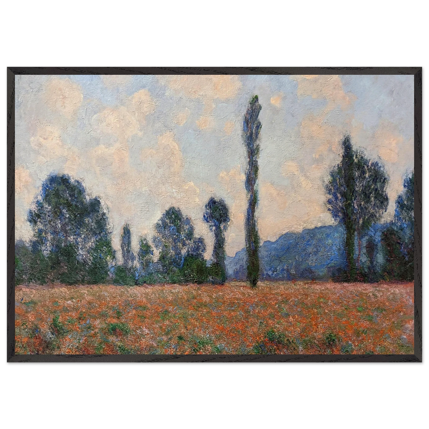Poppy Field in Giverny 03 - claude monet Framed Art Print – Black Wooden Frame - Default Title - -Framed Art Print
