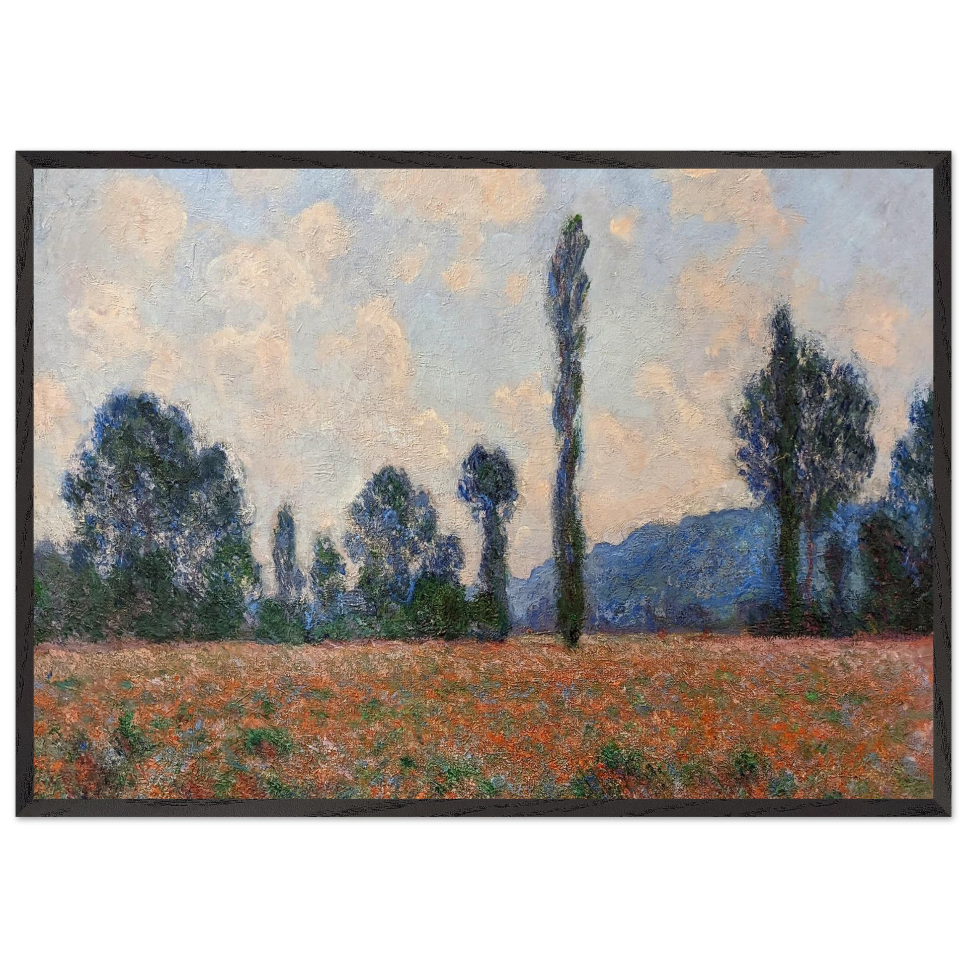 Poppy Field in Giverny 03 - claude monet Framed Art Print – Black Wooden Frame - Default Title - -Framed Art Print