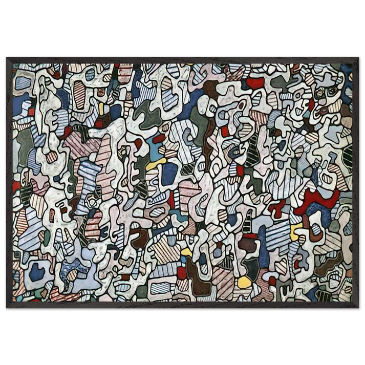 L HOURLOUPE 1966 - Jean Dubuffet 70x100 cm / 28x40 inches Framed Art Print – Black Wooden Frame