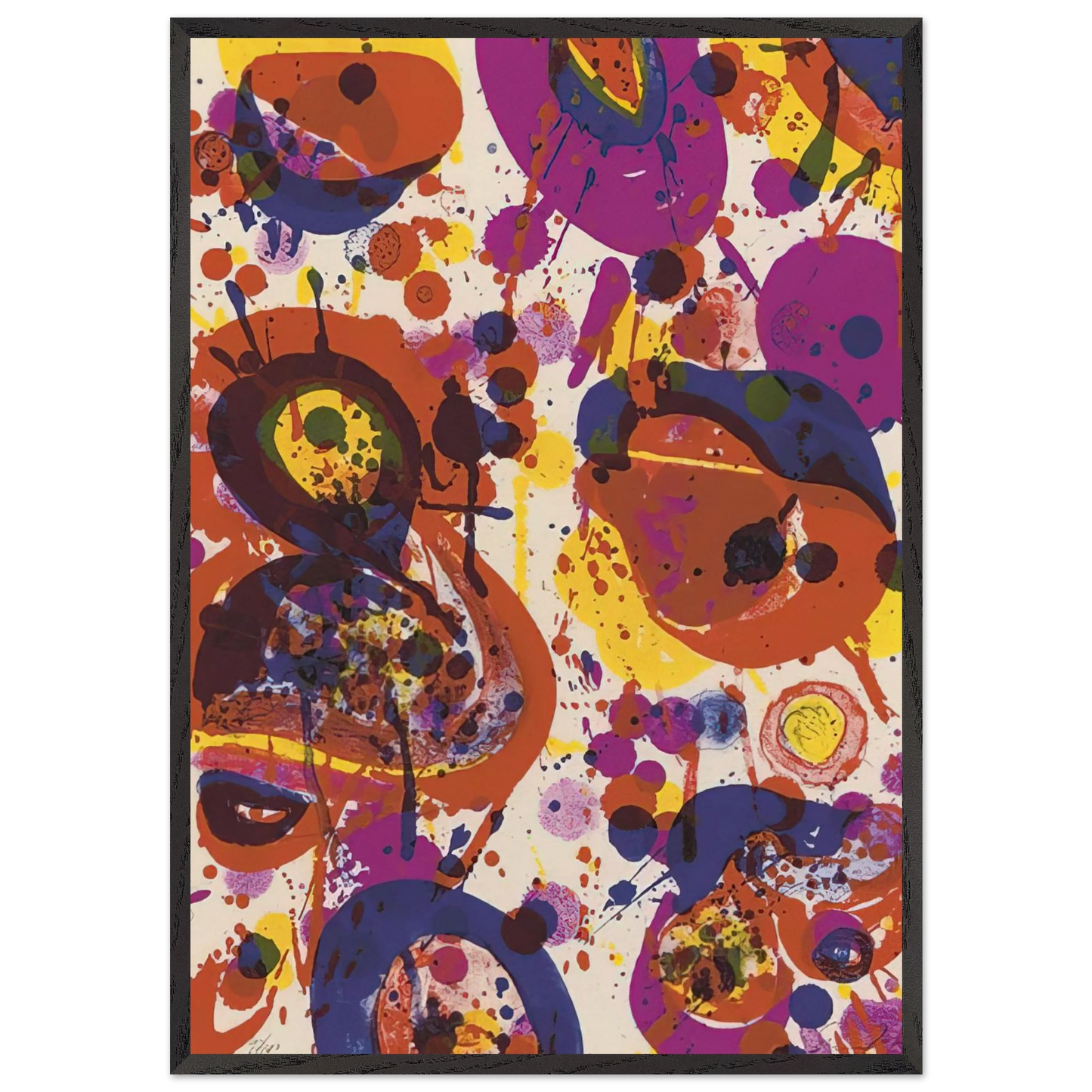 Untitled  from Pasadena Box   Lembark L57  - Sam Francis Framed Art Print – Black Wooden Frame - Default Title - -Framed Art Print