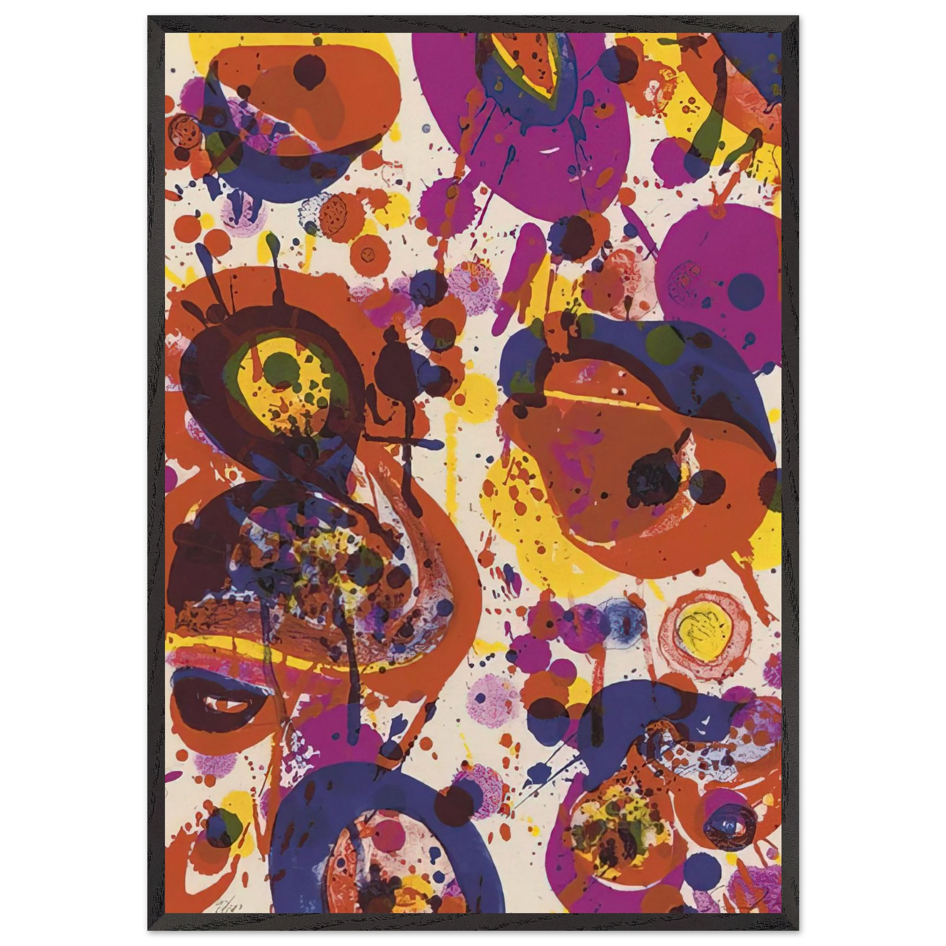 Untitled  from Pasadena Box   Lembark L57  - Sam Francis Framed Art Print – Black Wooden Frame - Default Title - -Framed Art Print