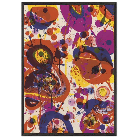 Untitled  from Pasadena Box   Lembark L57  - Sam Francis Framed Art Print – Black Wooden Frame - Default Title - -Framed Art Print