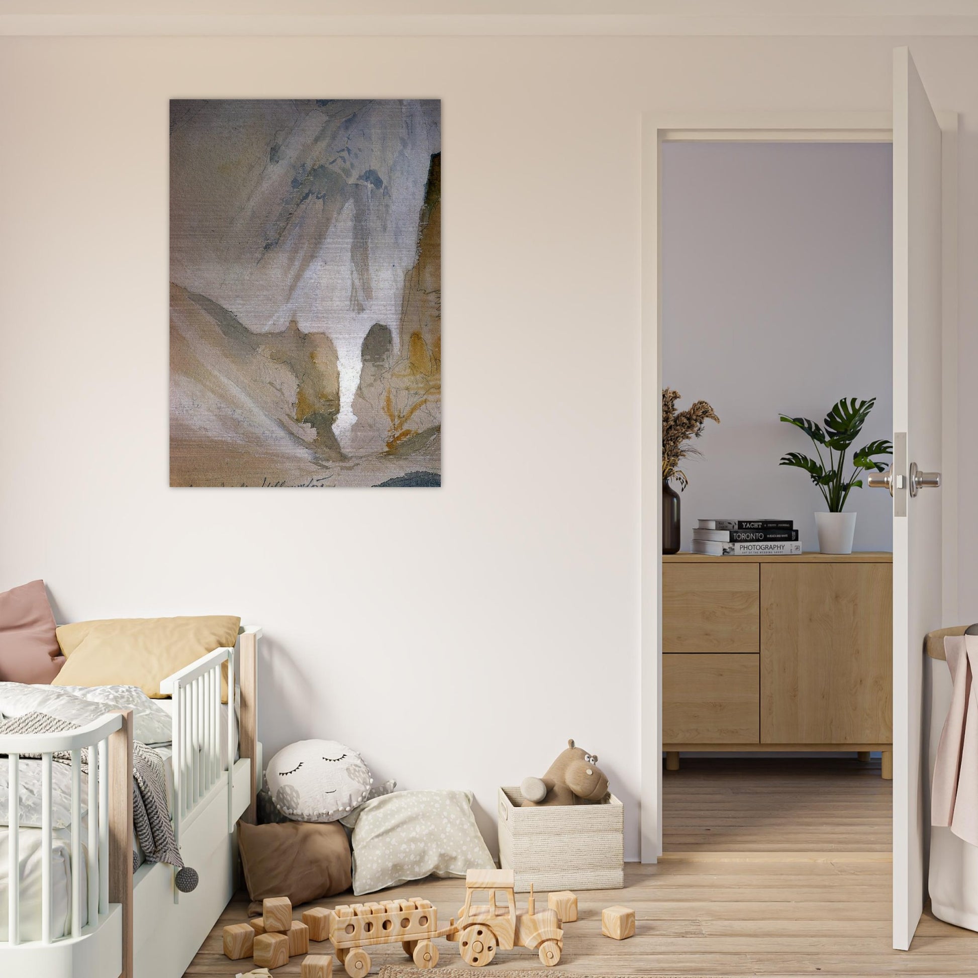 Canyon Walls, Yellowstone sketch - Thomas Moran Brushed Aluminum Print - 70x100 cm / 28x40 inches | Thomas Moran Aluminum Print | Thomas Moran Prints