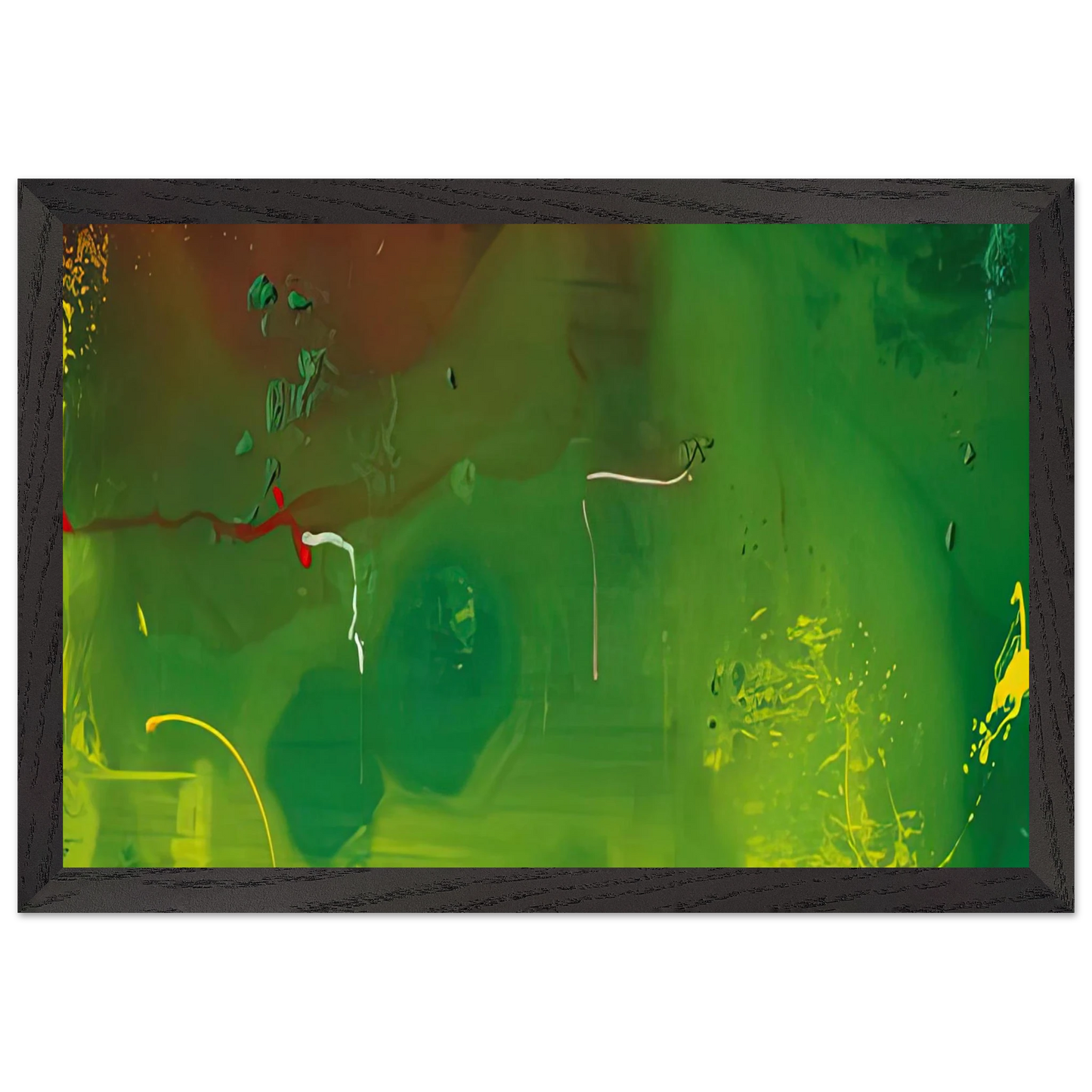 Helen Frankenthaler - Petroglyphs, 1990- Wall Art - 60x80 cm / 24x32 inches - Premium Wooden Framed Poster With Fine Art Paper - Black frame