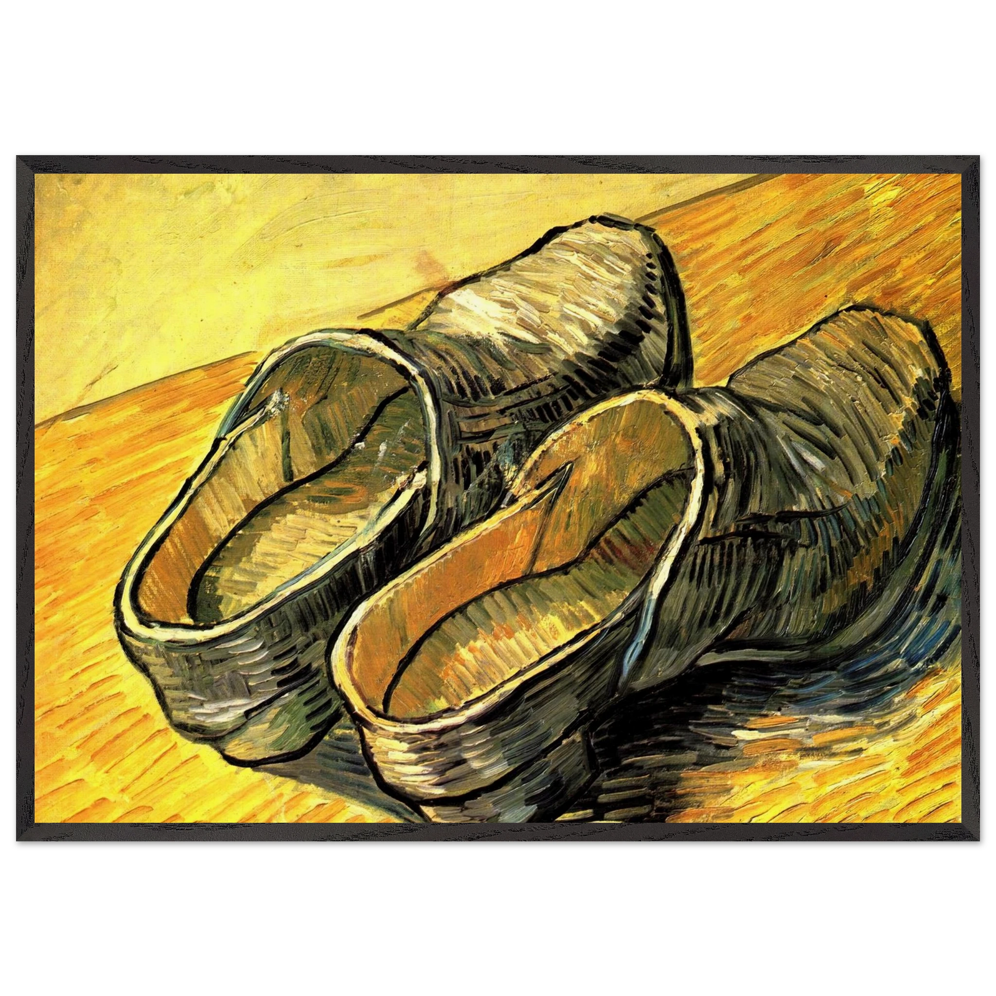 A Pair of Leather Clogs - Vincent van Gogh Framed Art Print – Black Wooden Frame - Default Title - -Framed Art Print