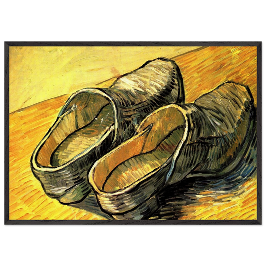 A Pair of Leather Clogs - Vincent van Gogh Framed Art Print – Black Wooden Frame - Default Title - -Framed Art Print