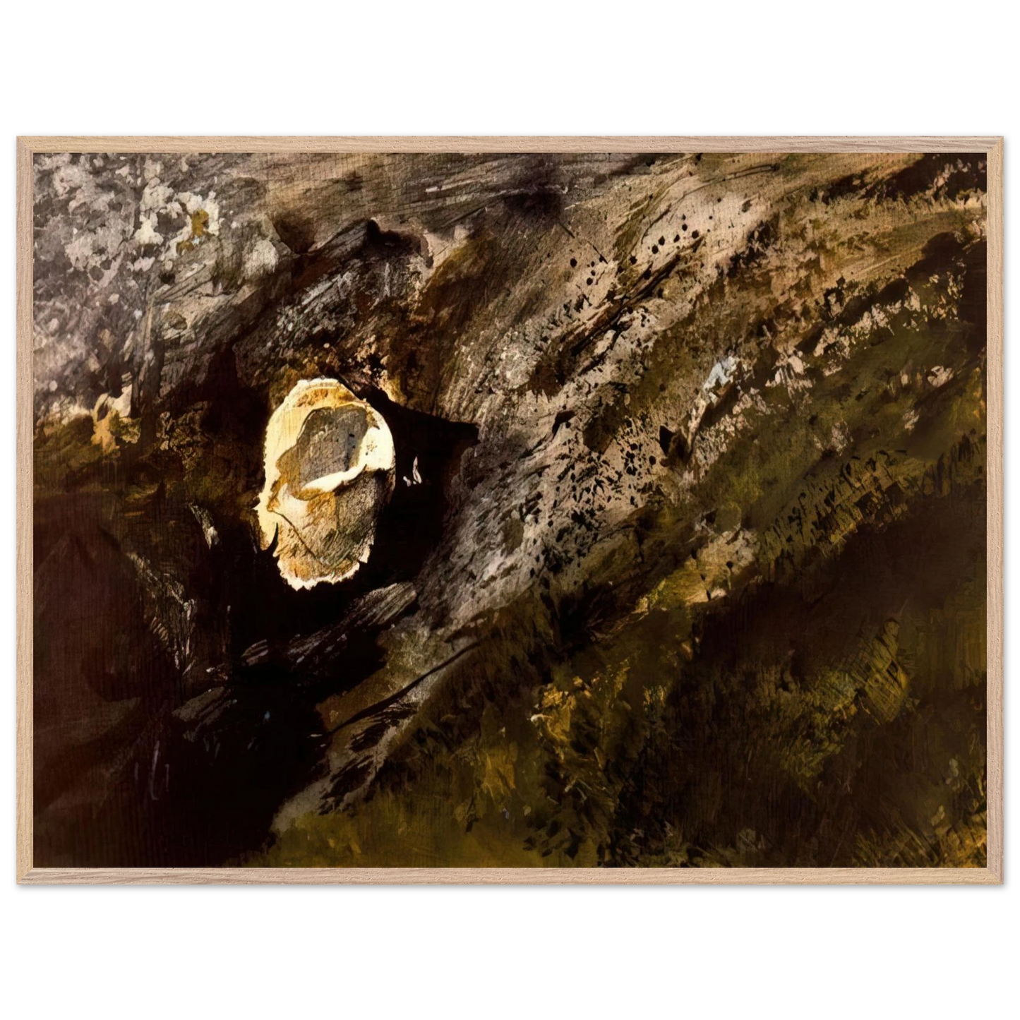 Andrew Wyeth - INLAND SHELL Wall Art - 21x29.7 cm / 8x12" - Premium Wooden Framed Poster With Fine Art Paper - Wood frame