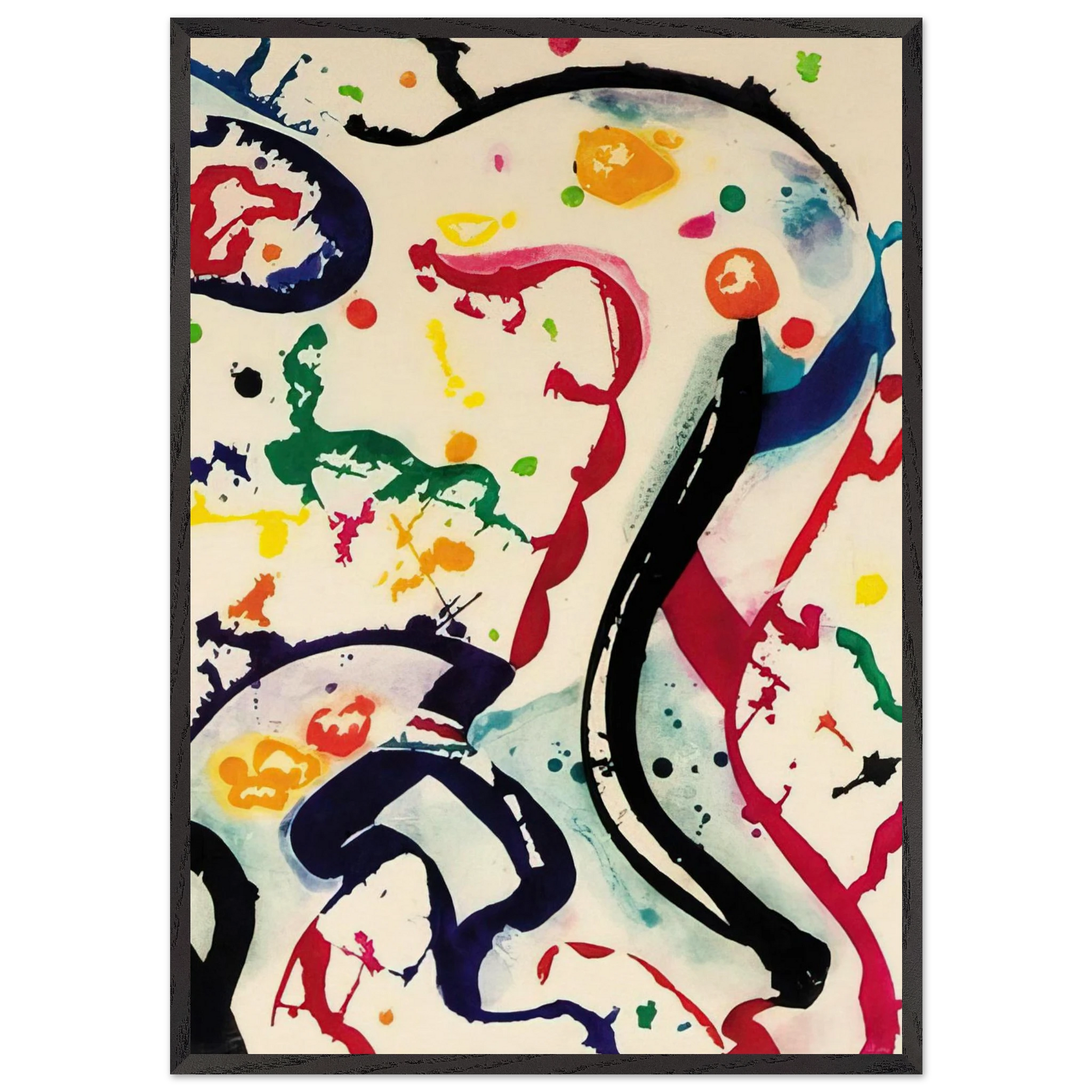 Untitled  L I112  - Sam Francis Framed Art Print – Black Wooden Frame - Default Title - -Framed Art Print