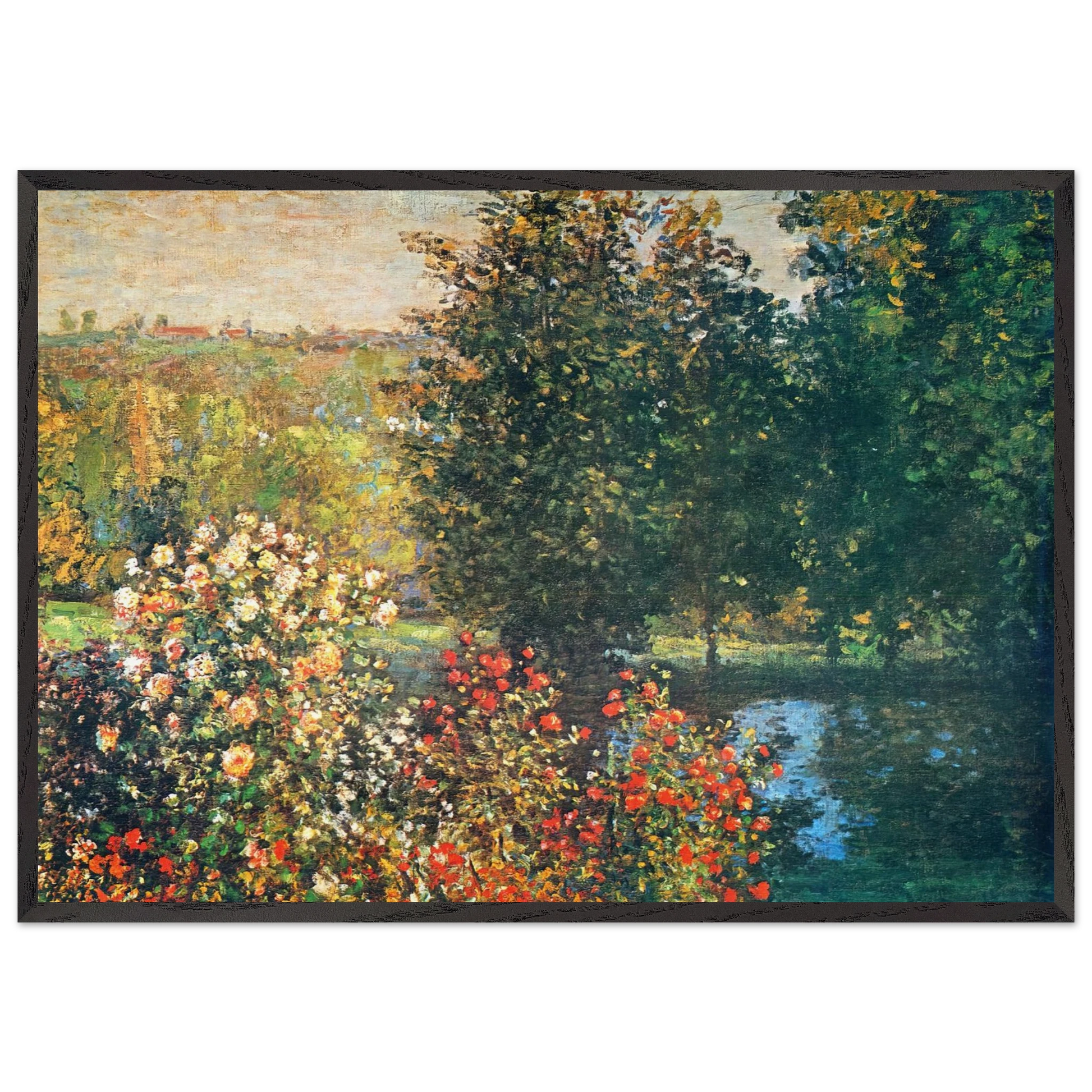 Roses in the Hoshedes Garden at Montregon - claude monet Framed Art Print – Black Wooden Frame - Default Title - -Framed Art Print