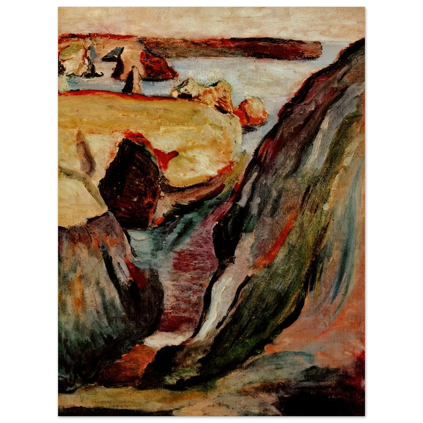 Henri Matisse - ROCHERS A BELLE ILE 1896 Fine Art Poster - Default Title