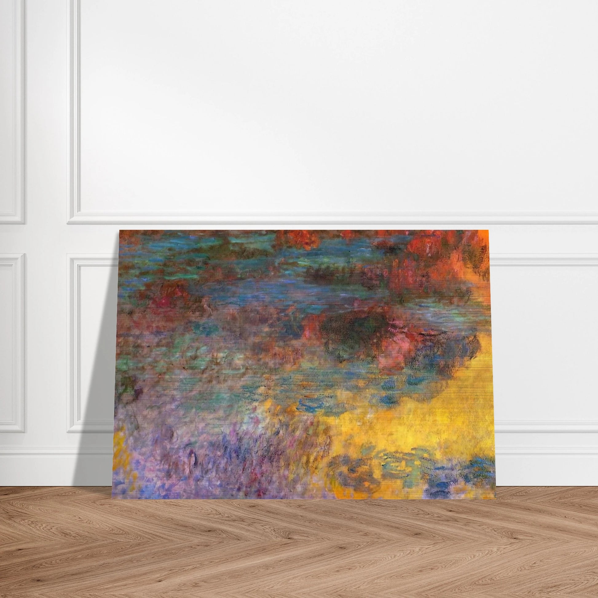 Water Lily Pond, Evening left panel - claude monet Brushed Aluminum Print - 70x100 cm / 28x40 inches | claude monet Aluminum Print | claude monet Prints