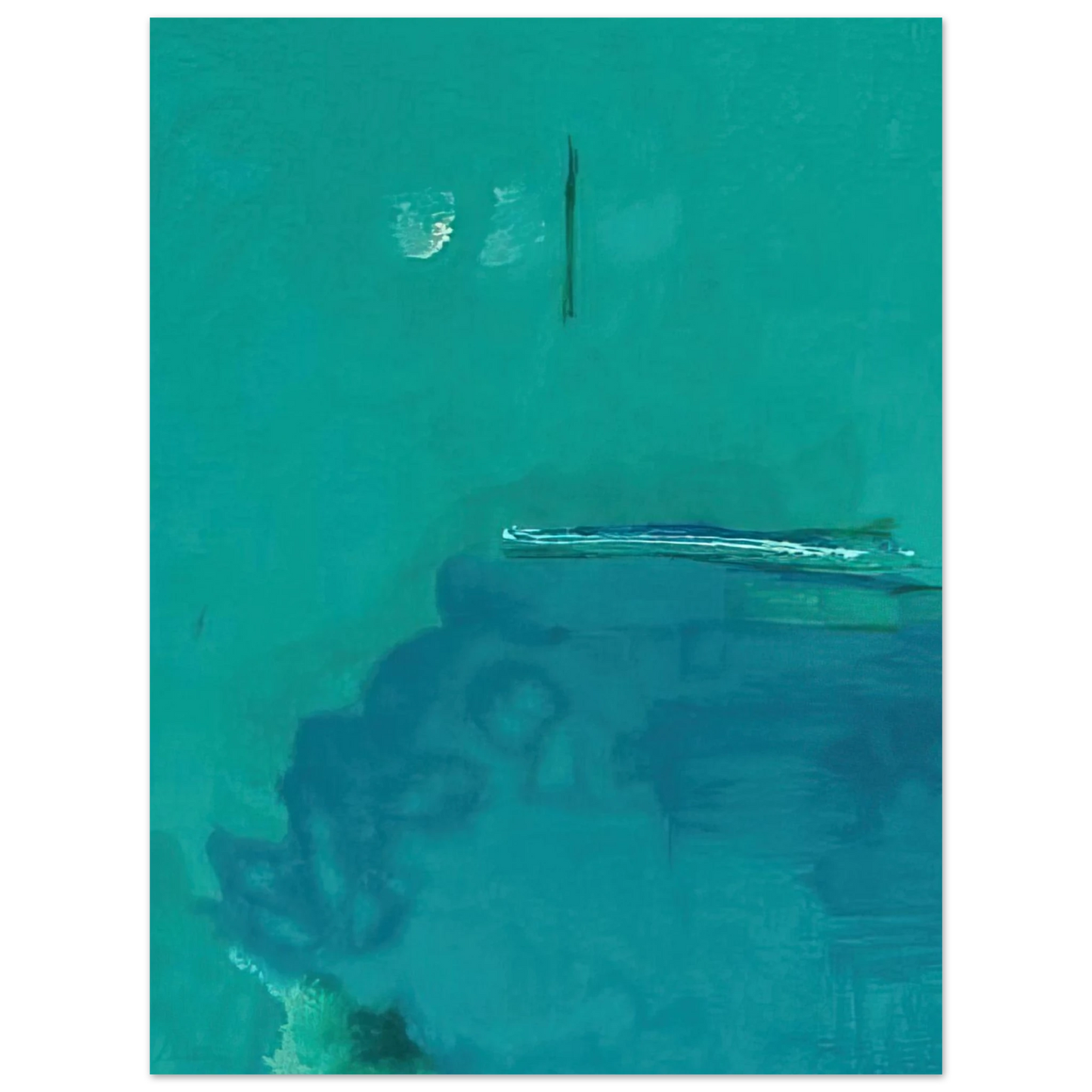 Helen Frankenthaler - Contentment Island - 2004 Wall art - 13x18 cm / 5x7 inches - Premium Wooden Framed Poster With Fine Art Paper - Black frame