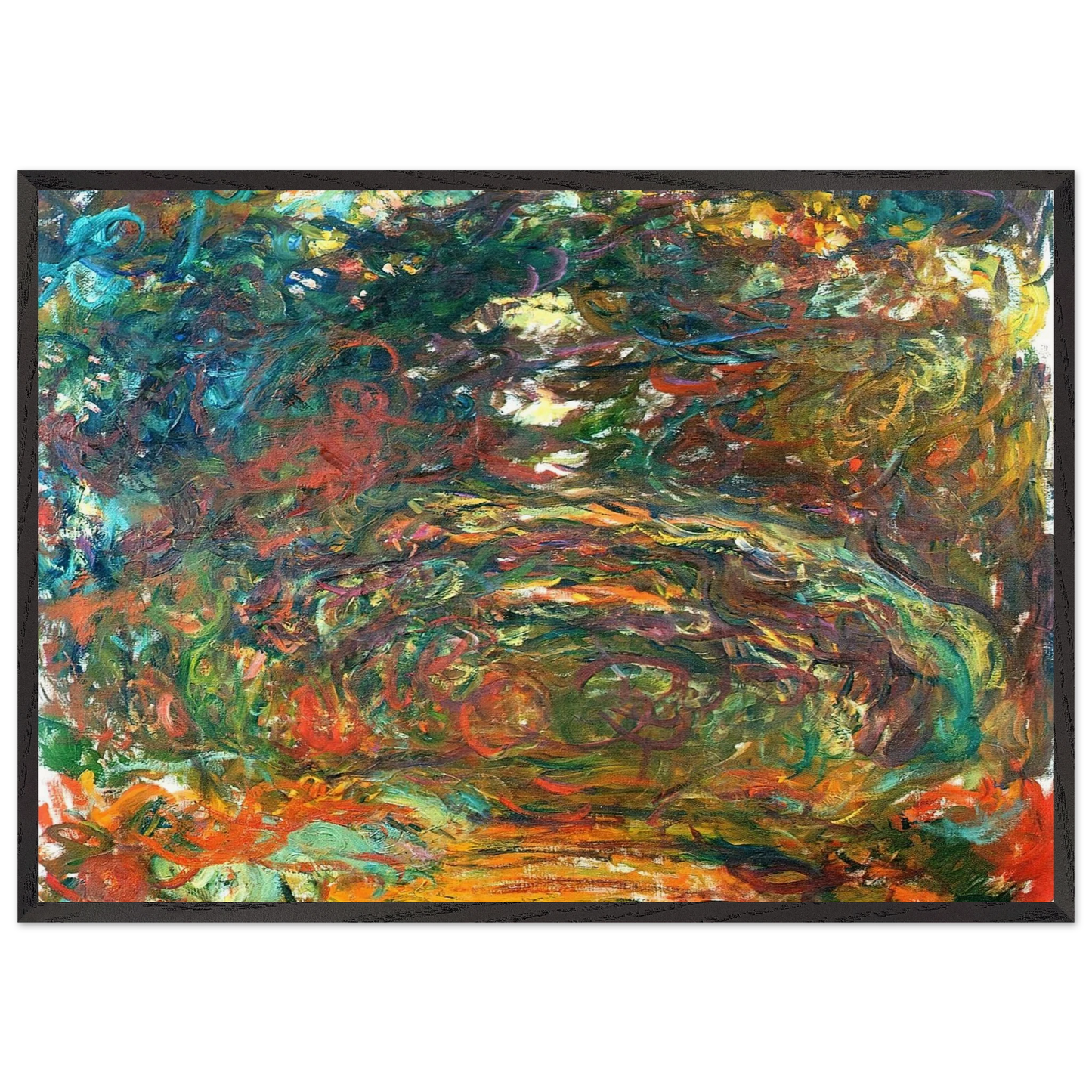 Path under the Rose Arches Giverny - claude monet Framed Art Print – Black Wooden Frame - Default Title - -Framed Art Print