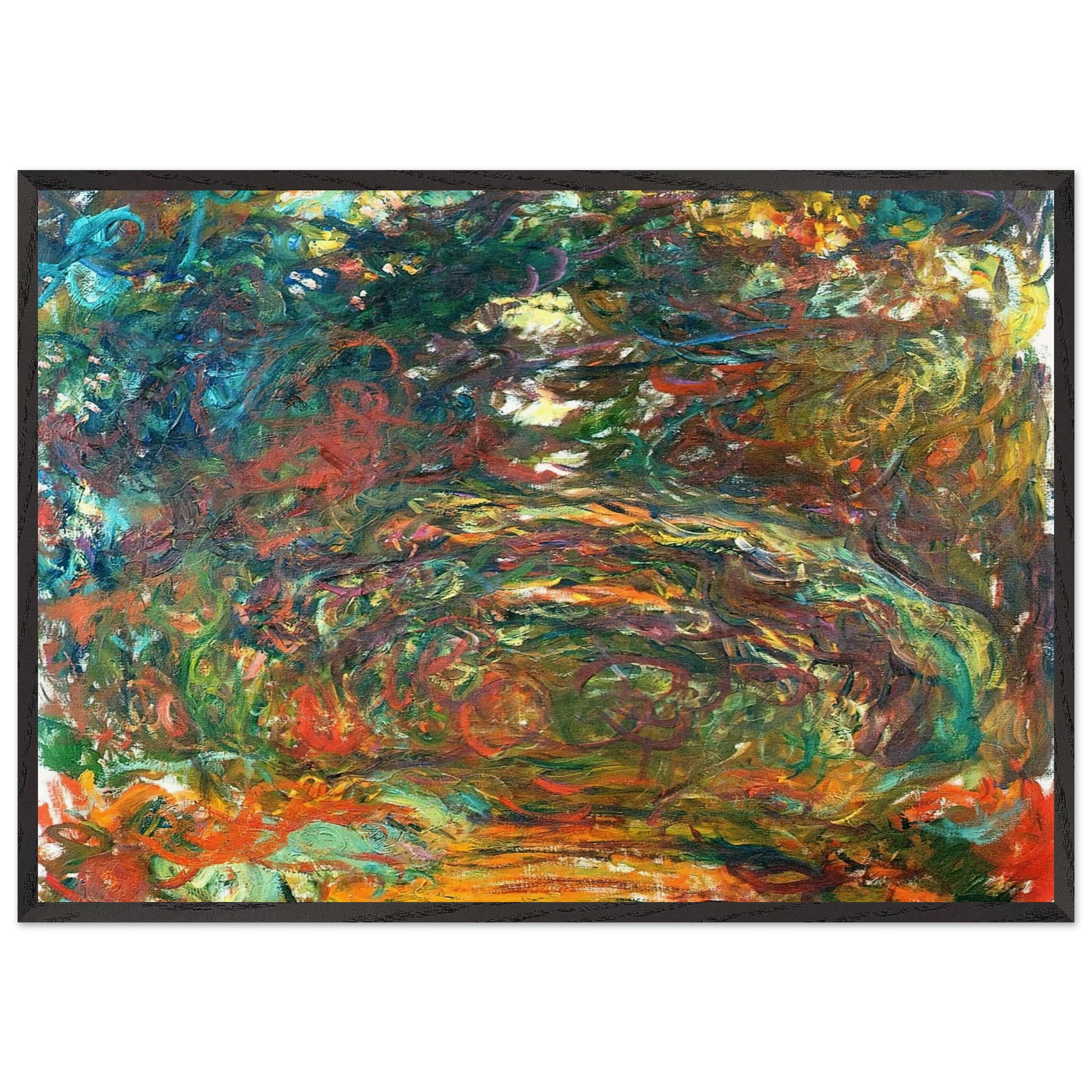 Path under the Rose Arches Giverny - claude monet Framed Art Print – Black Wooden Frame - Default Title - -Framed Art Print