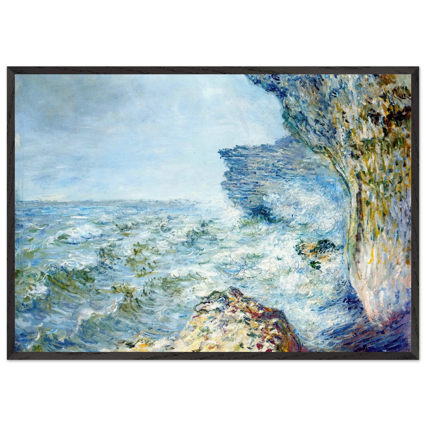 The Sea at Fecamp - claude monet Framed Art Print – Black Wooden Frame - Default Title - -Framed Art Print