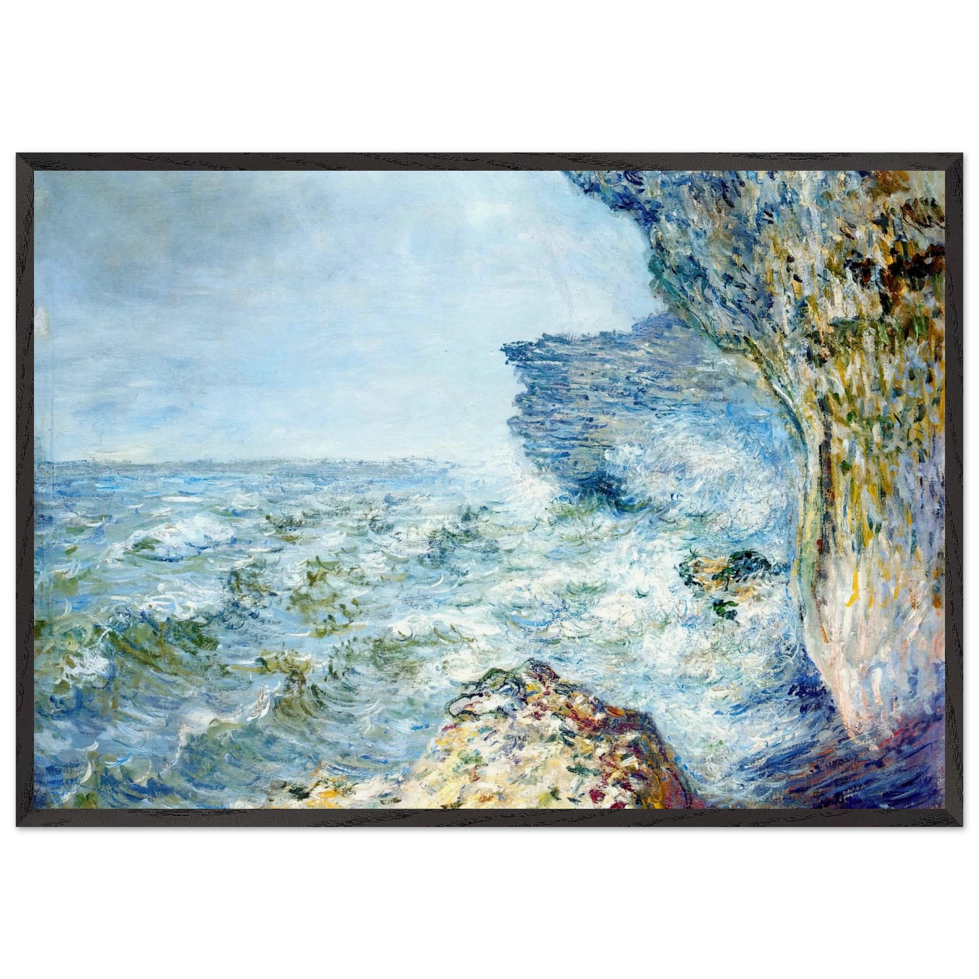 The Sea at Fecamp - claude monet Framed Art Print – Black Wooden Frame - Default Title - -Framed Art Print