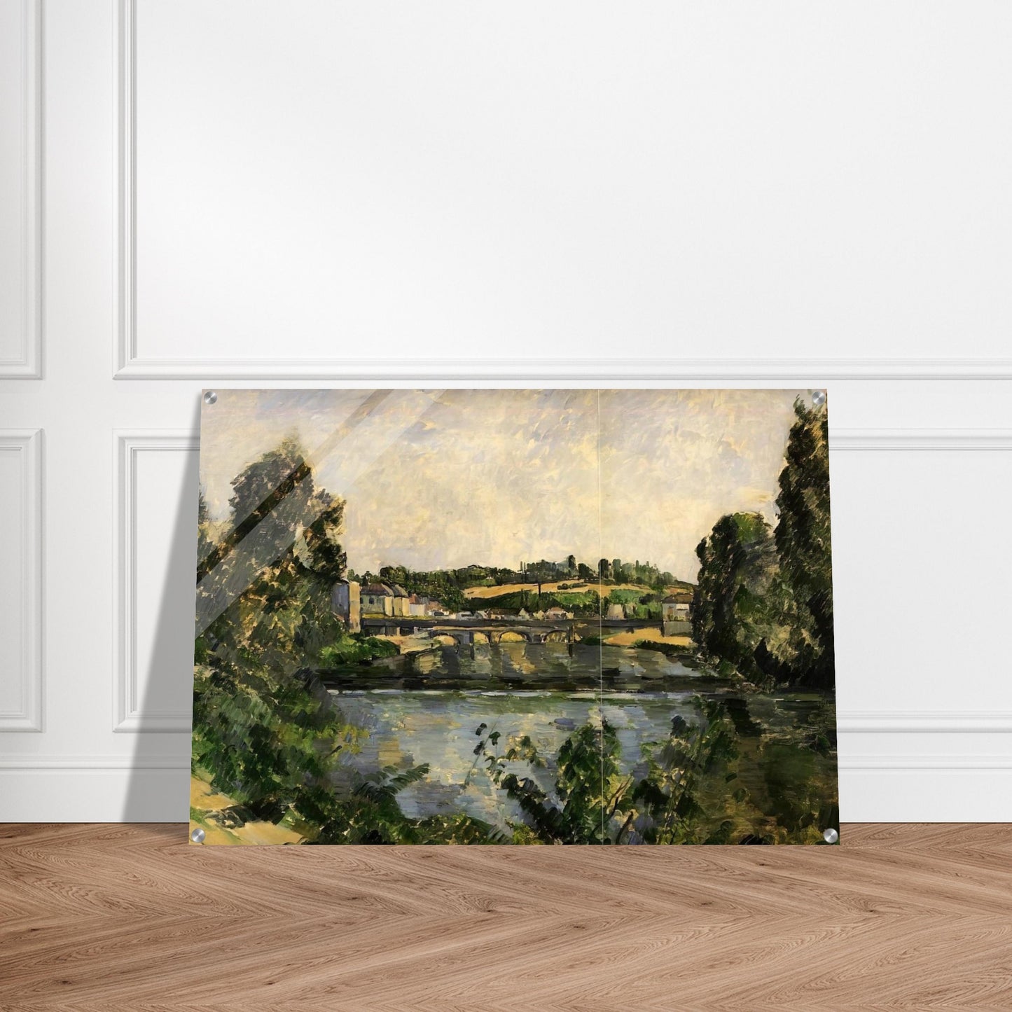 Bridge and Waterfall at Pontoise - Paul Cézanne Acrylic Print - 70x100 cm / 28x40″ inches