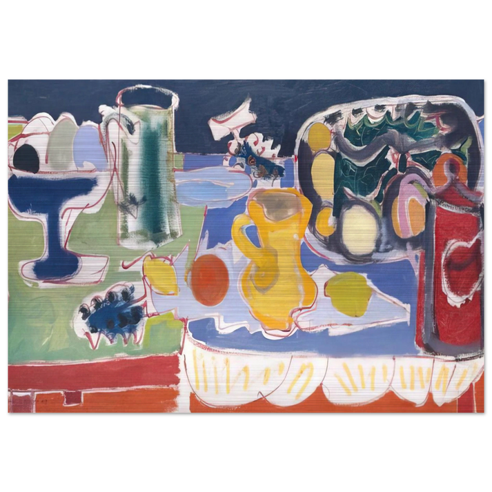 The Long Table with Fruit - 1949 - Patrick Heron Brushed Aluminum Print - 70x100 cm / 28x40 inches | Patrick Heron Aluminum Print | Patrick Heron Prints