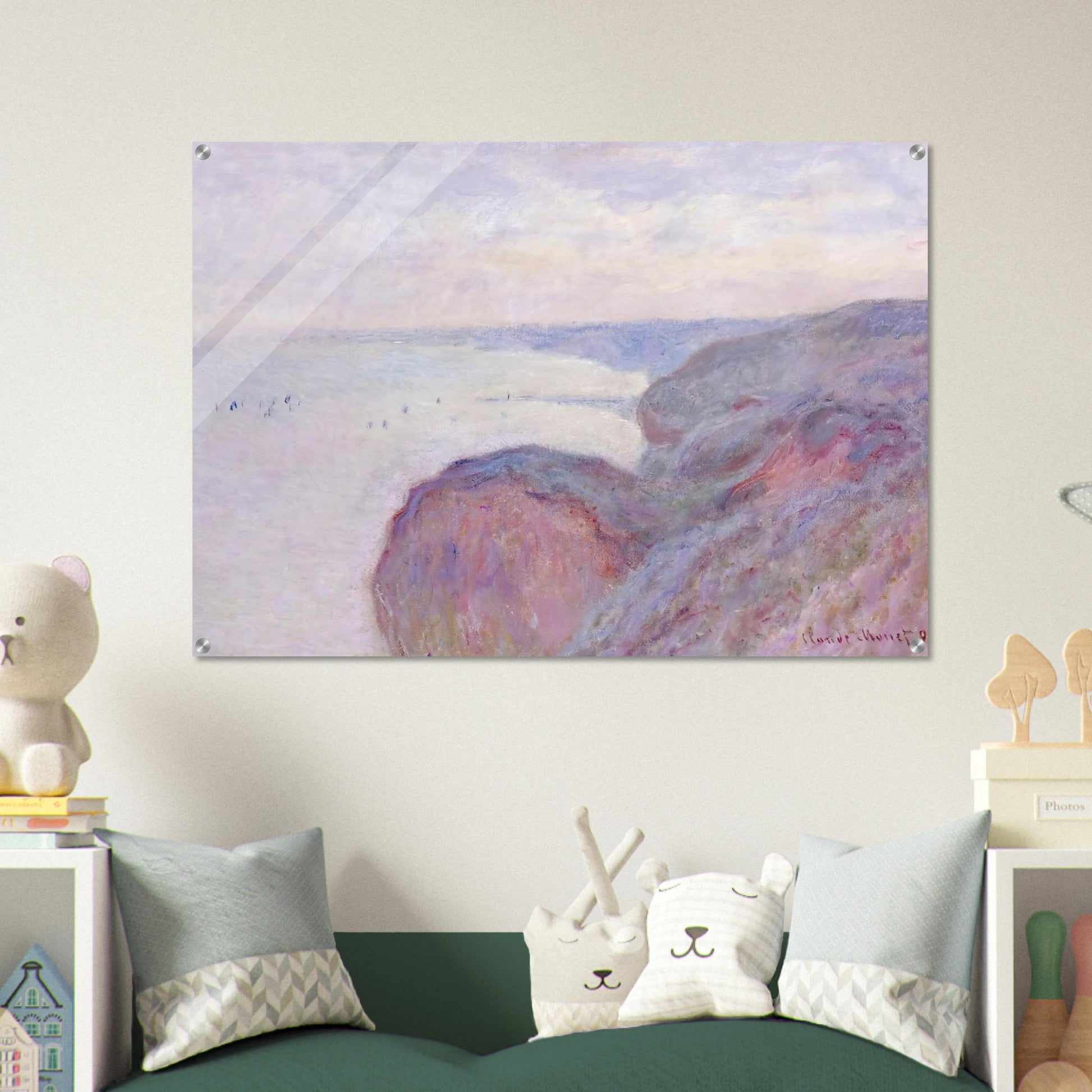 Cliff near Dieppe, Overcast Skies - claude monet Acrylic Print - 70x100 cm / 28x40″ inches
