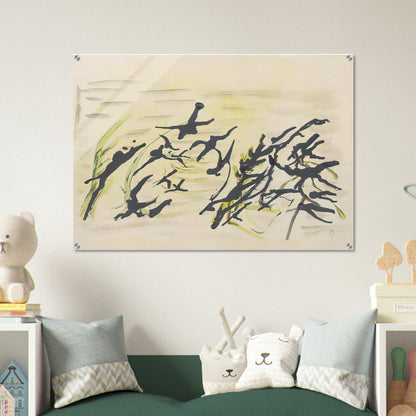 COMPOSITION 1 - Henri Michaux Acrylic Print - 70x100 cm / 28x40″ inches | Henri Michaux Wall Art | Henri Michaux Prints