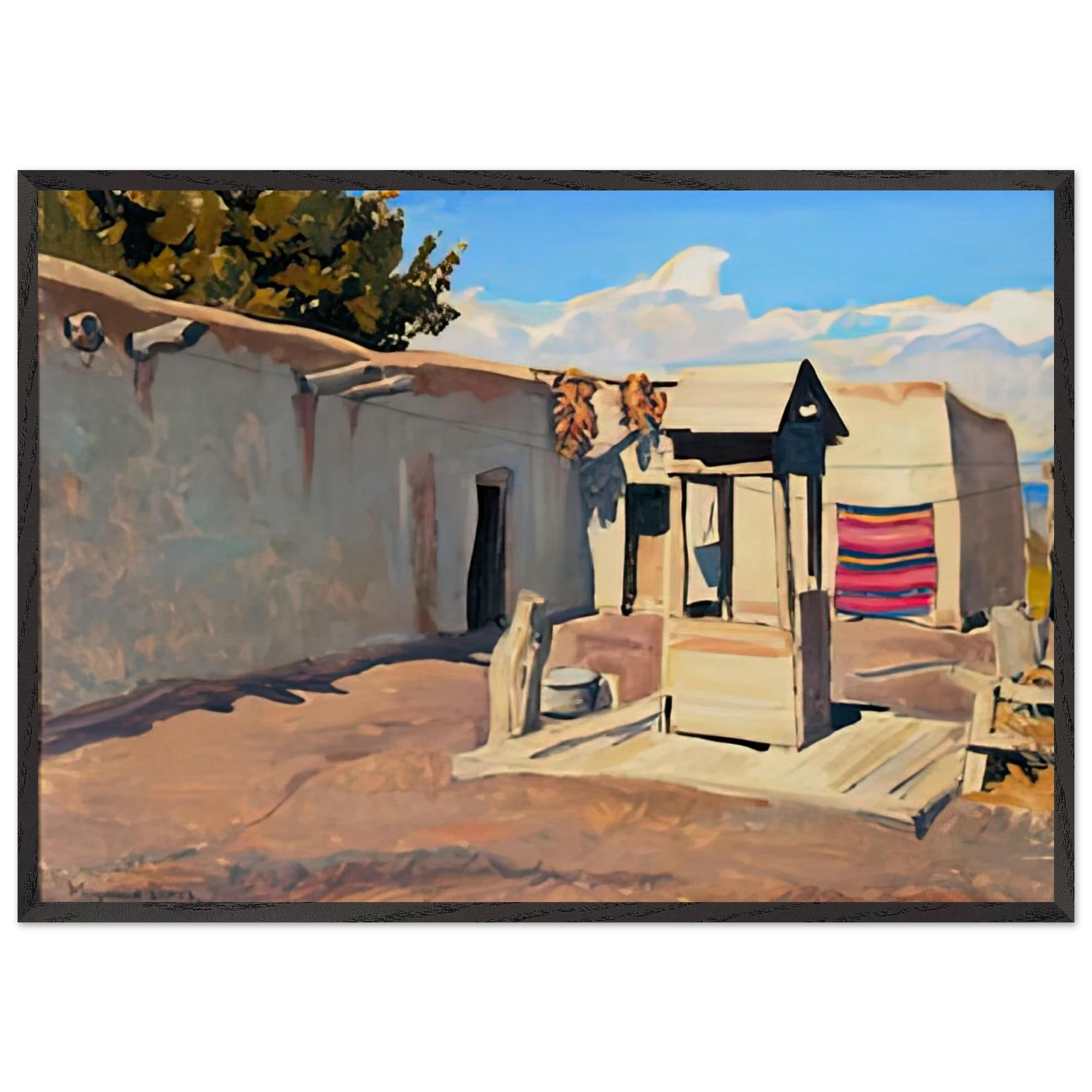 OLD PATIO 1931 - Maynard Dixon Framed Art Print – Black Wooden Frame - Default Title - -Framed Art Print