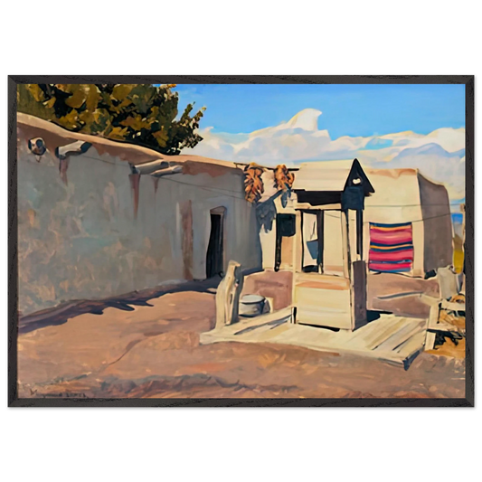 OLD PATIO 1931 - Maynard Dixon Framed Art Print – Black Wooden Frame - Default Title - -Framed Art Print