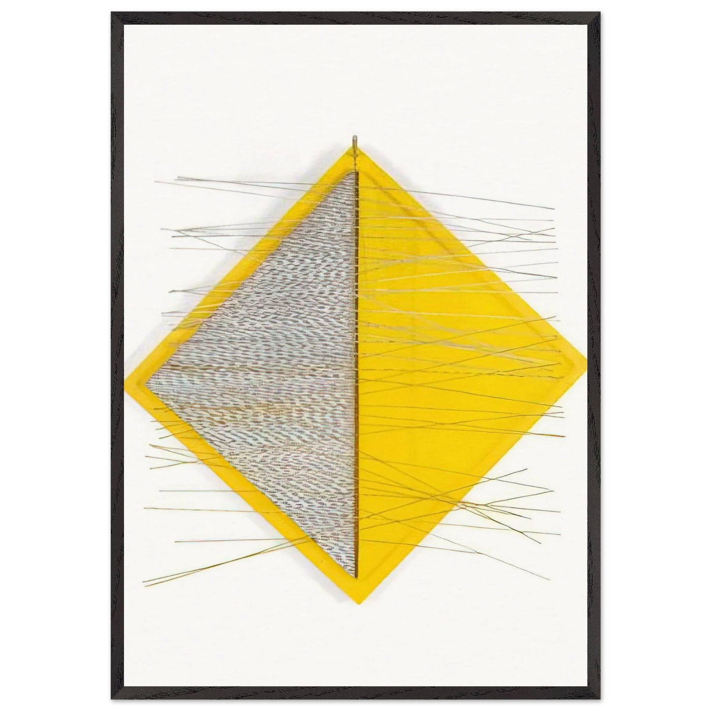 PETITE LOSANGE JAUNE - Jesus Rafael Soto Framed Art Print – Black Wooden Frame - Default Title - -Framed Art Print