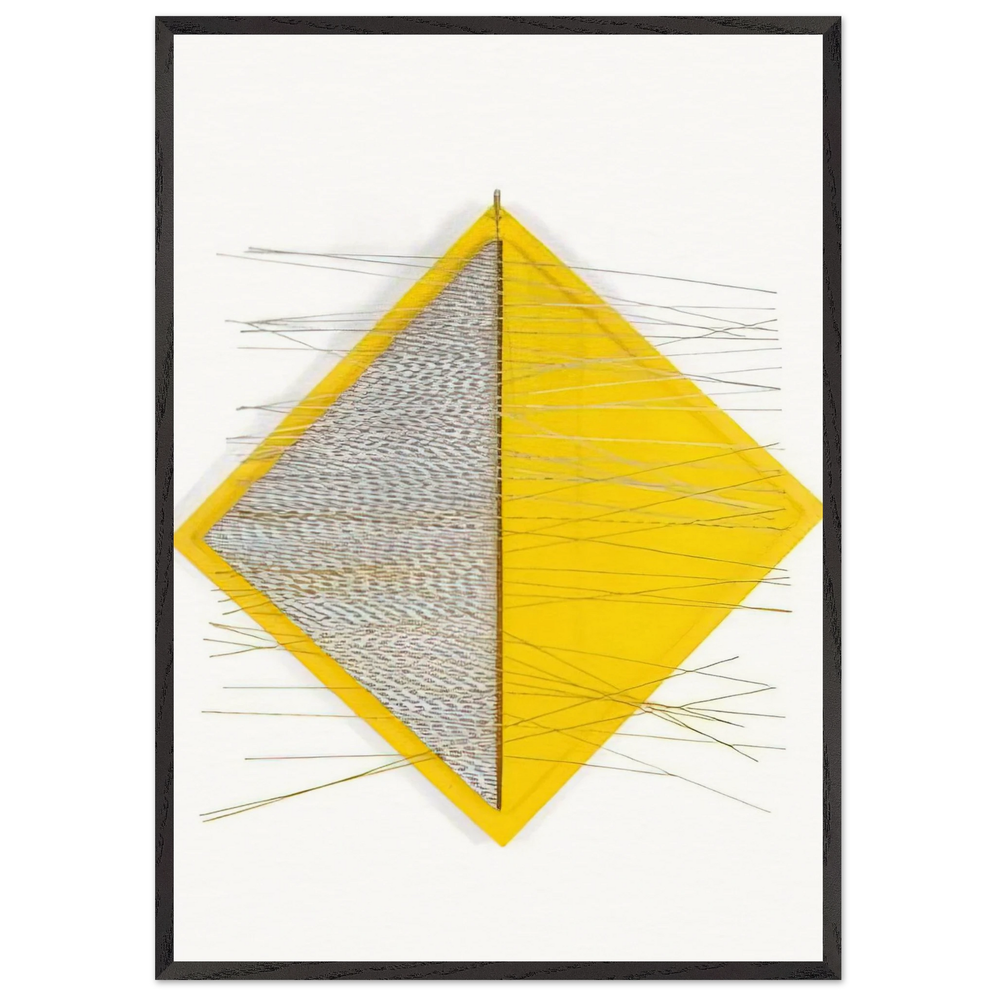 PETITE LOSANGE JAUNE - Jesus Rafael Soto Framed Art Print – Black Wooden Frame - Default Title - -Framed Art Print