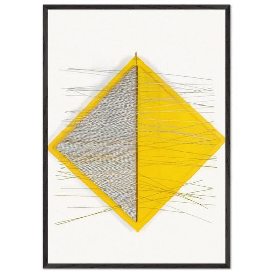 PETITE LOSANGE JAUNE - Jesus Rafael Soto Framed Art Print – Black Wooden Frame - Default Title - -Framed Art Print