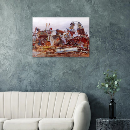 A Wrecked Sugar Refinery - John Singer Sargent Brushed Aluminum Print - 70x100 cm / 28x40 inches | John Singer Sargent Aluminum Print | John Singer Sargent Prints