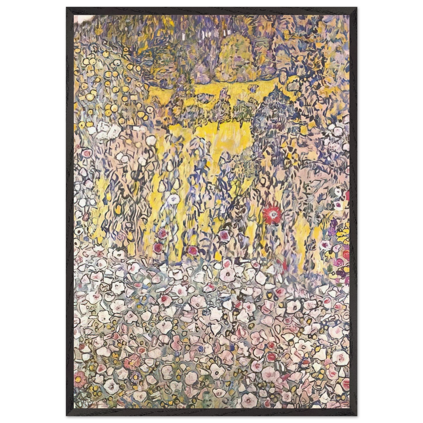 HORTICULTURAL LANDSCAPE WITH A HILLTOP - Gustav Klimt Framed Art Print – Black Wooden Frame - Default Title - -Framed Art Print