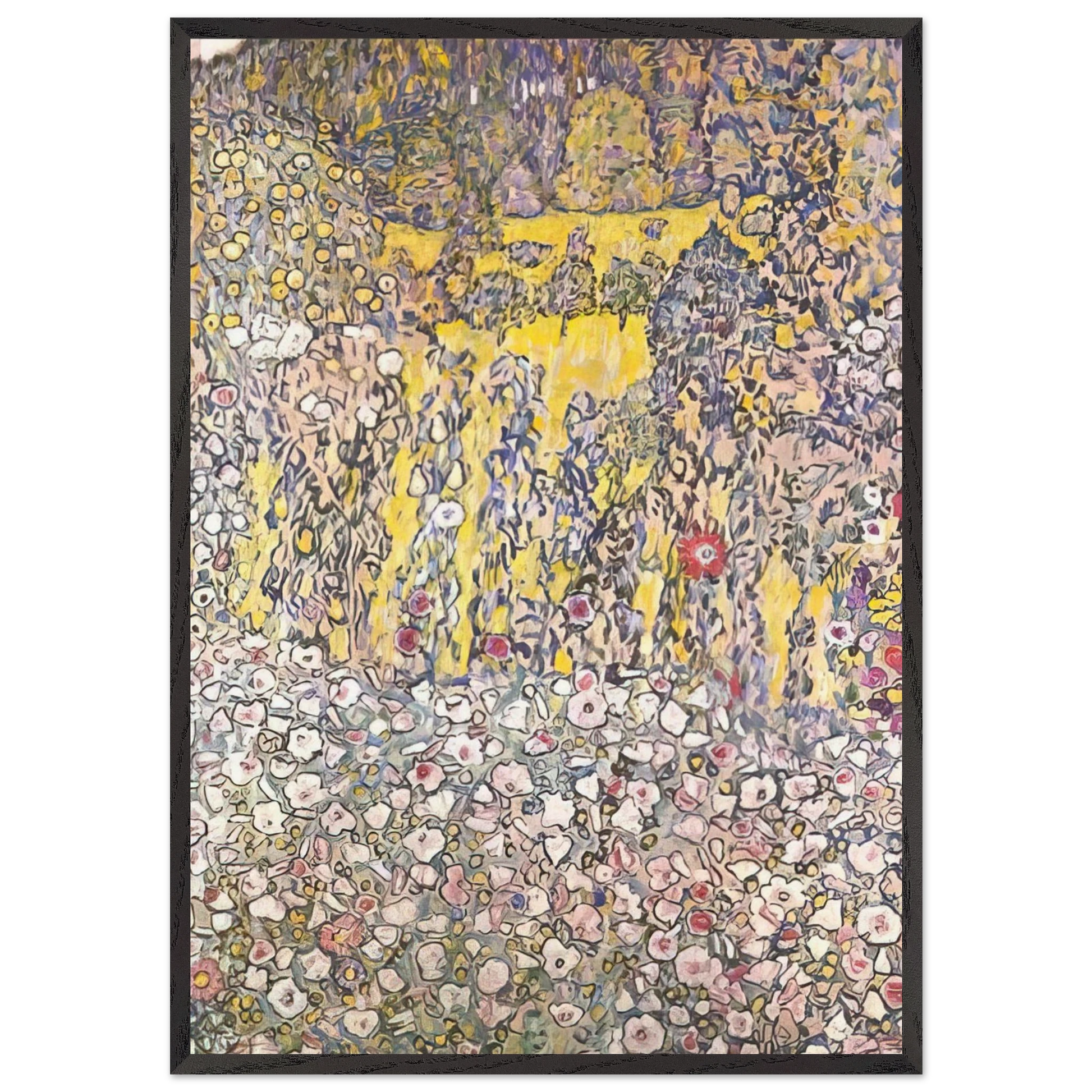 HORTICULTURAL LANDSCAPE WITH A HILLTOP - Gustav Klimt Framed Art Print – Black Wooden Frame - Default Title - -Framed Art Print