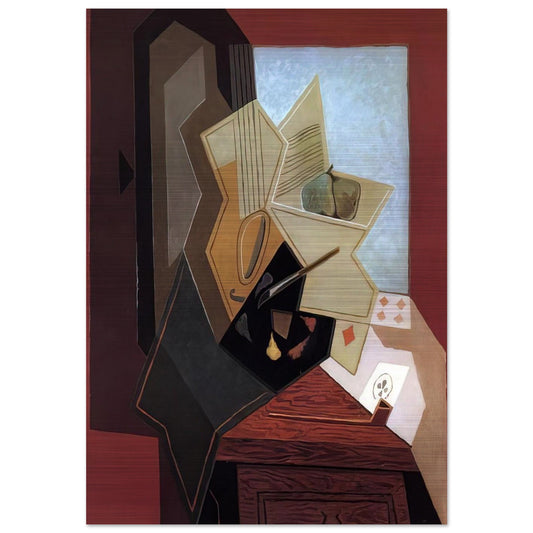 THE PAINTER S WINDOW 1925 - Juan Gris Brushed Aluminum Print - 70x100 cm / 28x40 inches | Juan Gris Aluminum Print | Juan Gris Prints