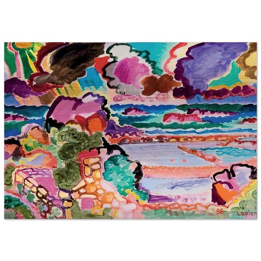 L'orage sur Bréhât - 1956 - Charles Lapicque Brushed Aluminum Print - 70x100 cm / 28x40 inches | Charles Lapicque Aluminum Print | Charles Lapicque Prints