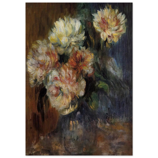 Vase of Peonies - Pierre-Auguste Renoir Brushed Aluminum Print - 70x100 cm / 28x40 inches | Pierre-Auguste Renoir Aluminum Print | Pierre-Auguste Renoir Prints