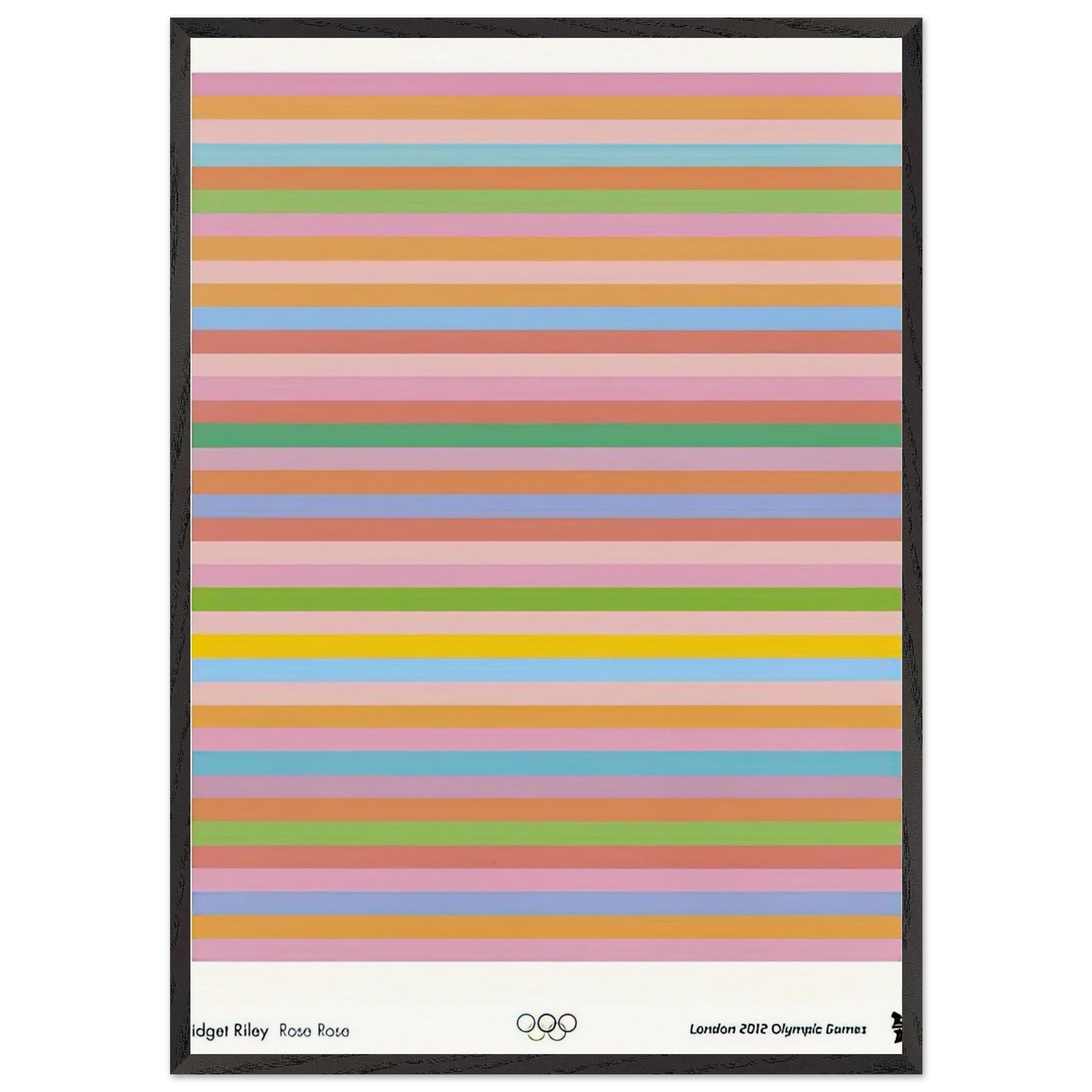 ROSE ROSE LONDON 2012 OLYMPIC GAMES POSTER 2012 - Bridget Riley Framed Art Print – Black Wooden Frame - Default Title - -Framed Art Print
