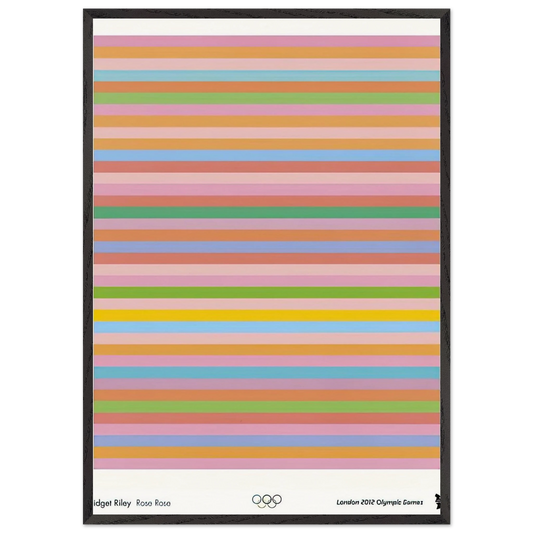 ROSE ROSE LONDON 2012 OLYMPIC GAMES POSTER 2012 - Bridget Riley Framed Art Print – Black Wooden Frame - Default Title - -Framed Art Print
