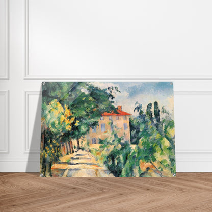 House with Red Roof - Paul Cézanne Acrylic Print - 70x100 cm / 28x40″ inches