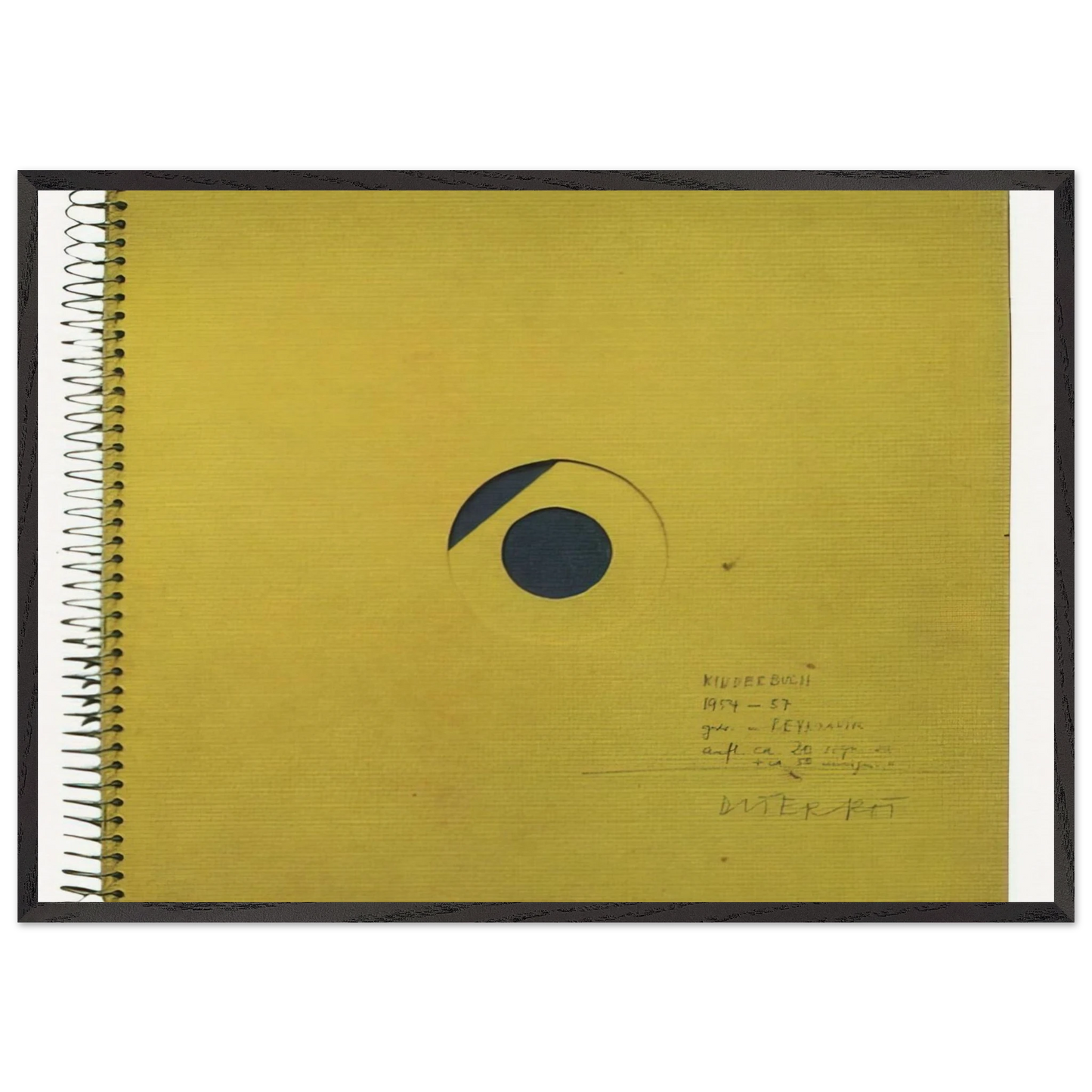 Childrens Book - 1957 - Dieter Roth 70x100 cm / 28x40 inches Framed Art Print – Black Wooden Frame