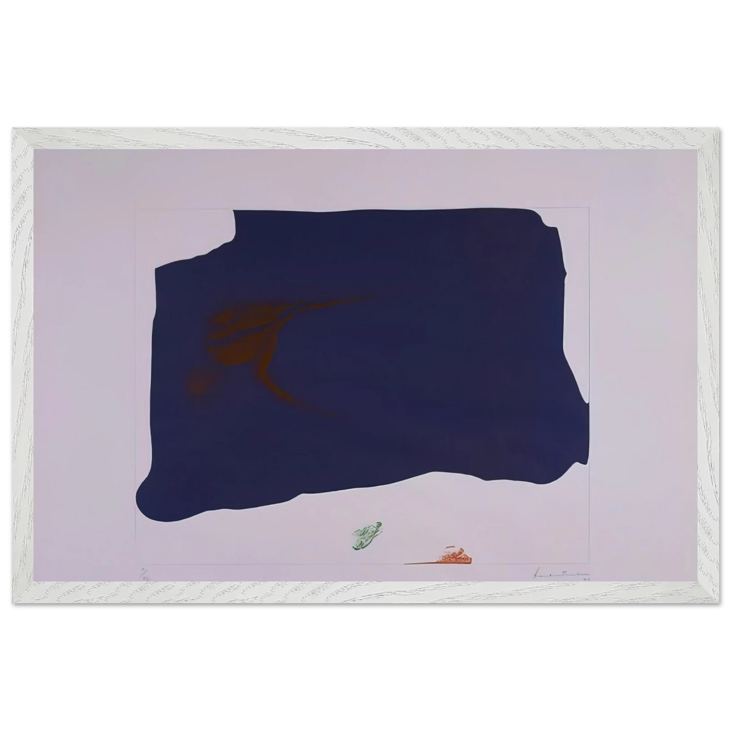 Helen Frankenthaler - Variation II on Mauve Corner - 1969 Wall art - 27x35 cm / 11x14 inches - Premium Wooden Framed Poster With Fine Art Paper - Black frame