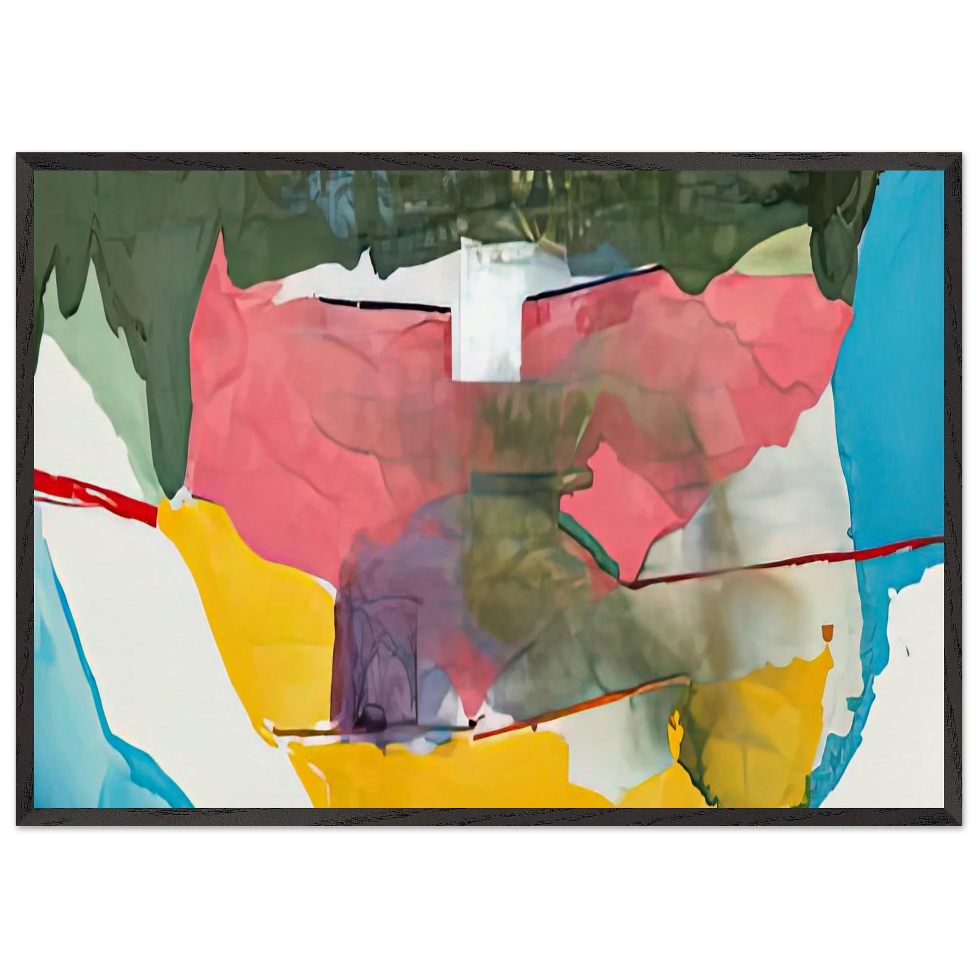 Off White Square 1973- - Helen Frankenthaler Framed Art Print – Black Wooden Frame - Default Title - -Framed Art Print